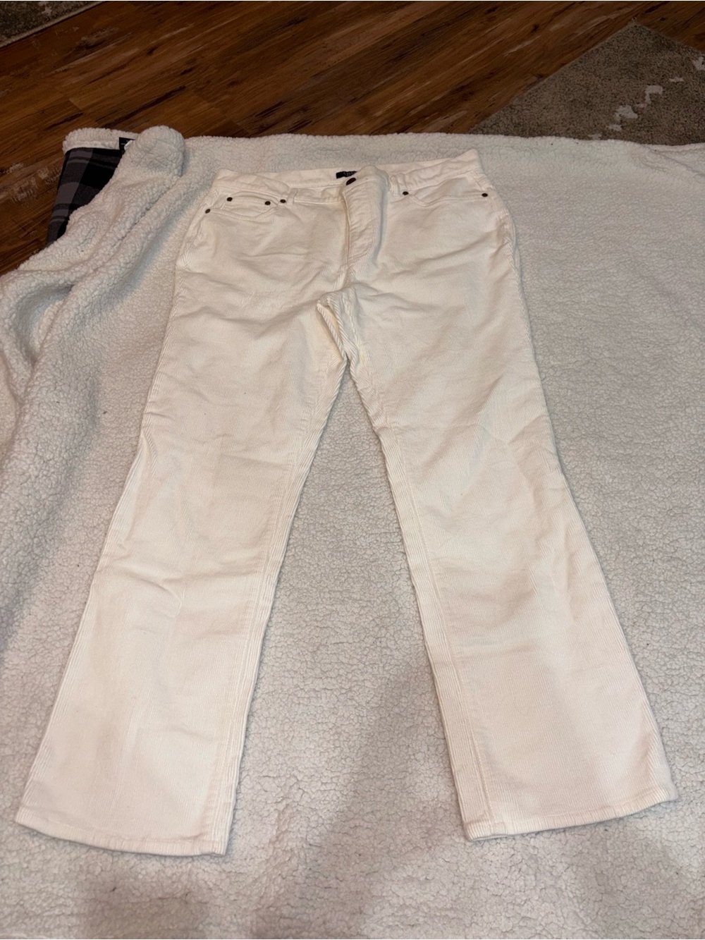Chaps White Corduroy Straight Leg Pants